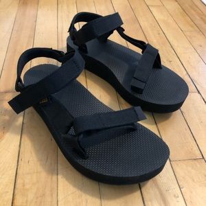 Black teva sandals. Worn once! Perfect condition!